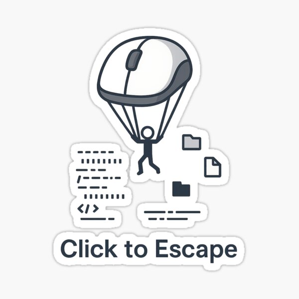 Item preview, Click to Escape – Minimalist Digital Art for Tech Minds designed and sold by ahmed-elk.
