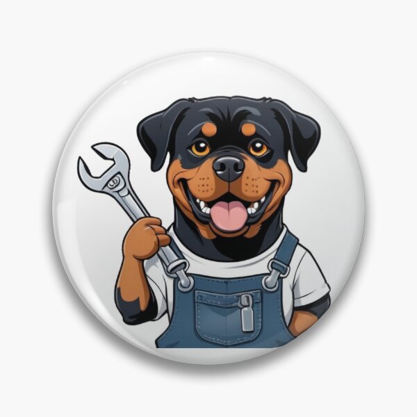 Item preview, Mechanic Cartoon with Rottweiler Dog Design – Funny and Unique Dog and Owner Artwork - Mechanic Gift - Pet Humor  designed and sold by KoraTalks.