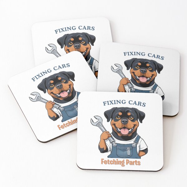 Item preview, Mechanic Cartoon with Rottweiler Dog Design – Funny and Unique Dog and Owner Artwork - Mechanic Gift - Pet Humor  designed and sold by KoraTalks.