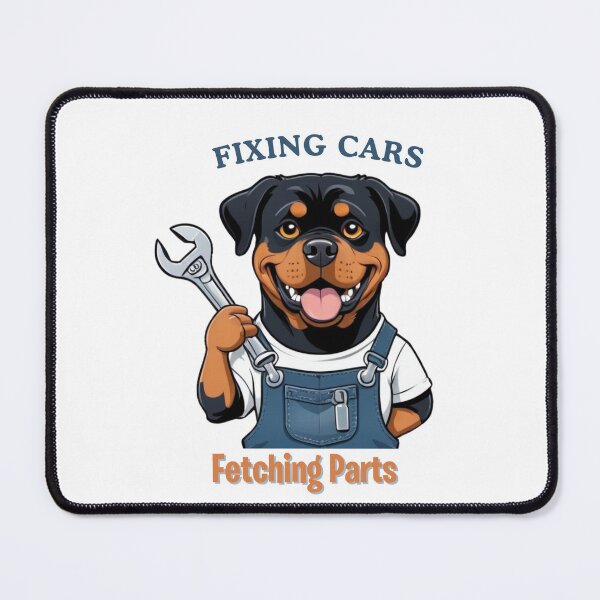 Item preview, Mechanic Cartoon with Rottweiler Dog Design – Funny and Unique Dog and Owner Artwork - Mechanic Gift - Pet Humor  designed and sold by KoraTalks.