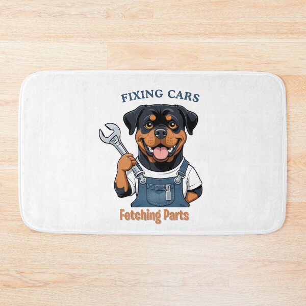 Item preview, Mechanic Cartoon with Rottweiler Dog Design – Funny and Unique Dog and Owner Artwork - Mechanic Gift - Pet Humor  designed and sold by KoraTalks.