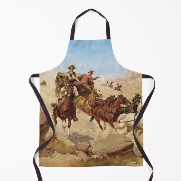 Item preview, Indians Attacking Stagecoach - Vintage American Western Print designed and sold by VintageSpaceArt.
