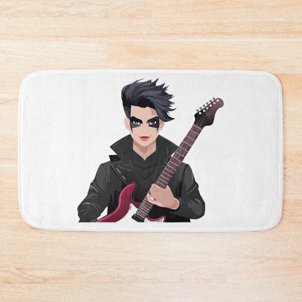 Item preview, Emo boy with black hair, dark makeup and electric guitar designed and sold by Danler.