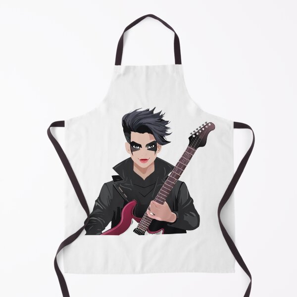 Item preview, Emo boy with black hair, dark makeup and electric guitar designed and sold by Danler.