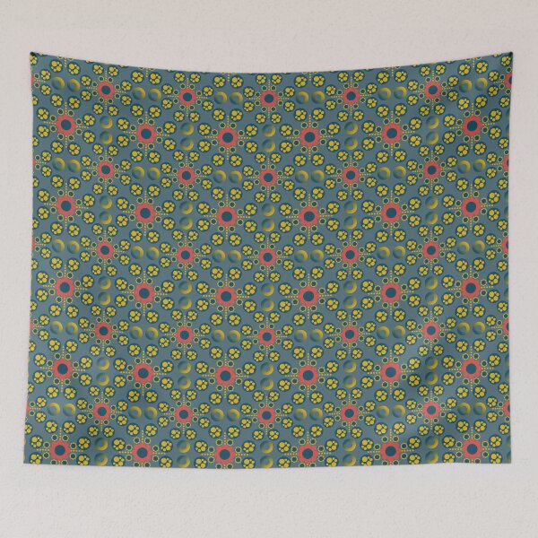 Item preview, D6VS - Circles and Flowers Pattern Art designed and sold by CocoLuneDesigns.