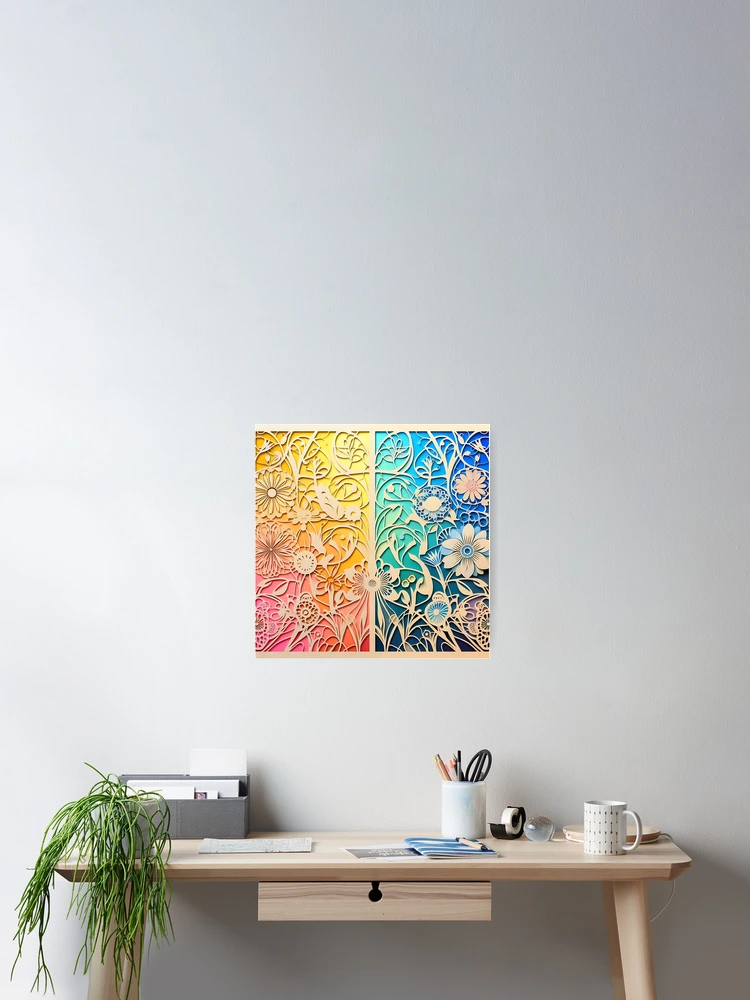 Thumbnail 2 of 3, Poster, Abstract Spring Flowers designed and sold by Intriguing Designs.