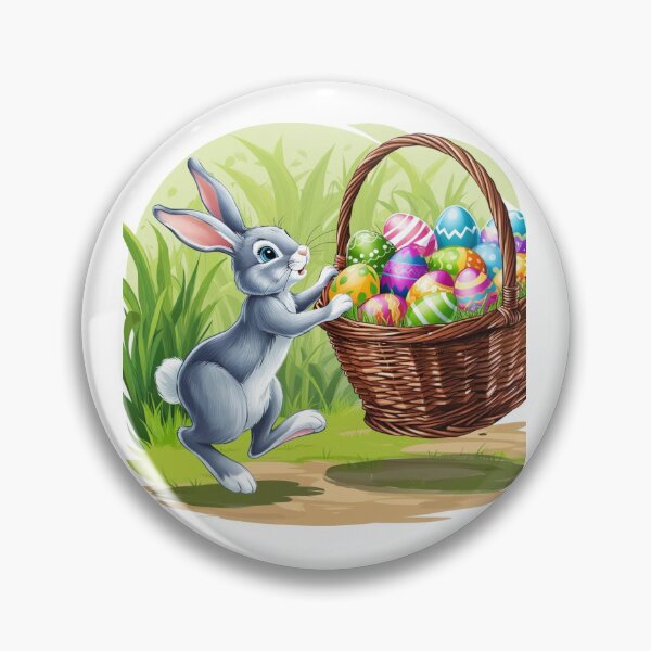 Item preview, bunny with basket of Easter eggs designed and sold by gabrielvlmx.
