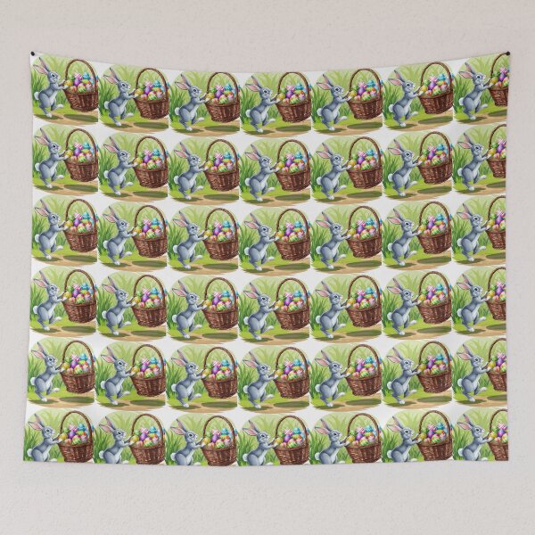 Item preview, bunny with basket of Easter eggs designed and sold by gabrielvlmx.