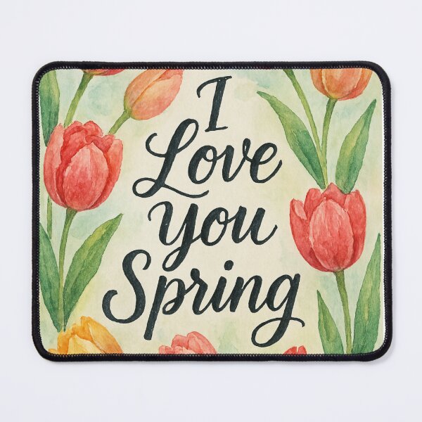 Item preview, I Love You Spring – Watercolor Tulips Botanical Art designed and sold by GusiaTreasures.