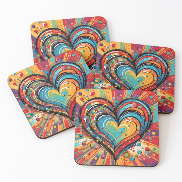 Item preview, Colorful Whimsical Pop Art Style Heart designed and sold by ByNicoleSara.
