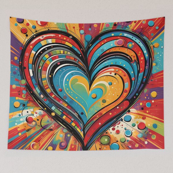 Item preview, Colorful Whimsical Pop Art Style Heart designed and sold by ByNicoleSara.