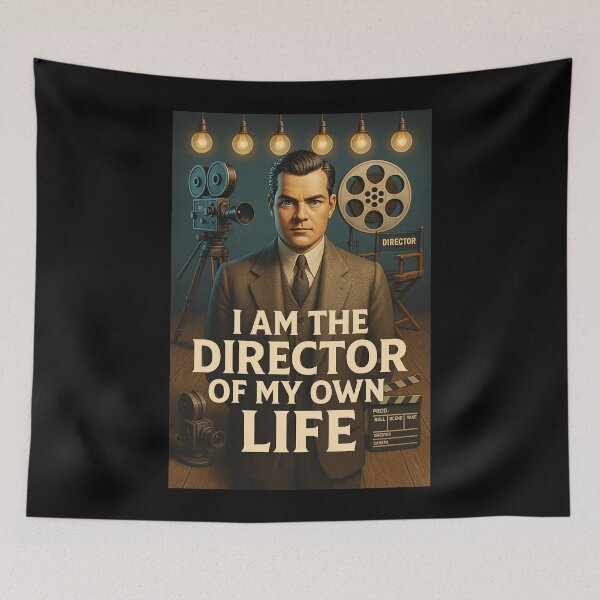 Item preview, I Am the Director of My Own Life – Vintage Noir Filmmaker Poster designed and sold by MySheetMusicArt.