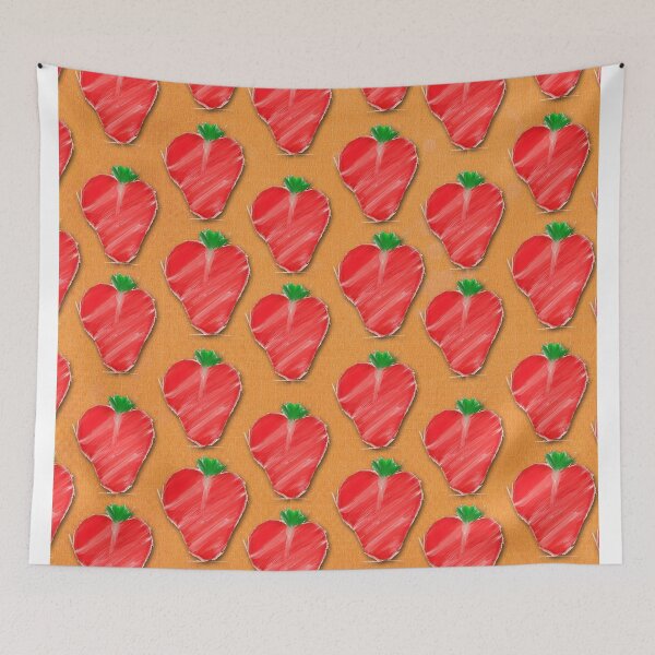 Item preview, Strawberry repeat on orange designed and sold by Epic Splash Creations.