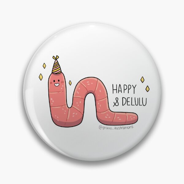 Item preview, Happy & Delulu worm designed and sold by GramsIllustrate.