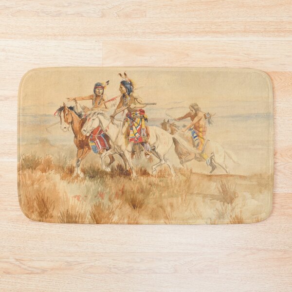 Item preview, Indian Warriors Scouting Enemy - Vintage American Western Print designed and sold by VintageSpaceArt.