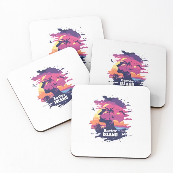 Item preview,  Easter Island Head Silhouette - Tropical Sunset Design designed and sold by Sitred123.