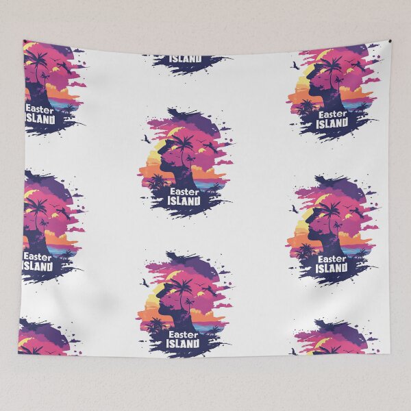Item preview,  Easter Island Head Silhouette - Tropical Sunset Design designed and sold by Sitred123.