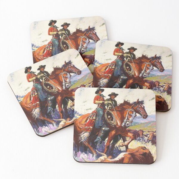 Item preview, Cowgirl With Her Boyfriend - Vintage American Western Print designed and sold by VintageSpaceArt.