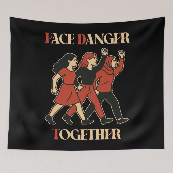 Item preview, Face Danger Together Vintage Feminist Resist Anti Trump 8647 FDT designed and sold by wtfbba.