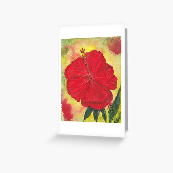 Red Hibiscus Greeting Card