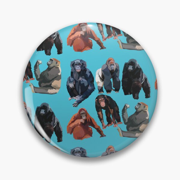 Item preview, A is for Ape, Great Apes – Chimpanzee, Gorilla, Orangutan, Bonobo & Human Primate Art designed and sold by PrettylittlepastelUk.
