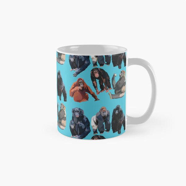 Item preview, A is for Ape, Great Apes – Chimpanzee, Gorilla, Orangutan, Bonobo & Human Primate Art designed and sold by PrettylittlepastelUk.