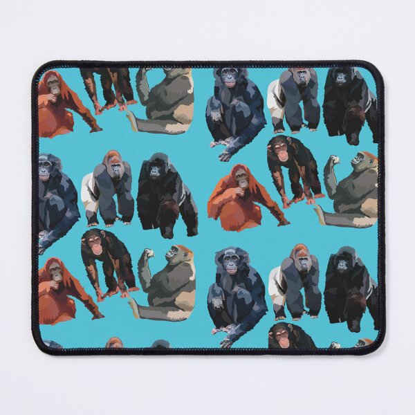 Item preview, A is for Ape, Great Apes – Chimpanzee, Gorilla, Orangutan, Bonobo & Human Primate Art designed and sold by PrettylittlepastelUk.