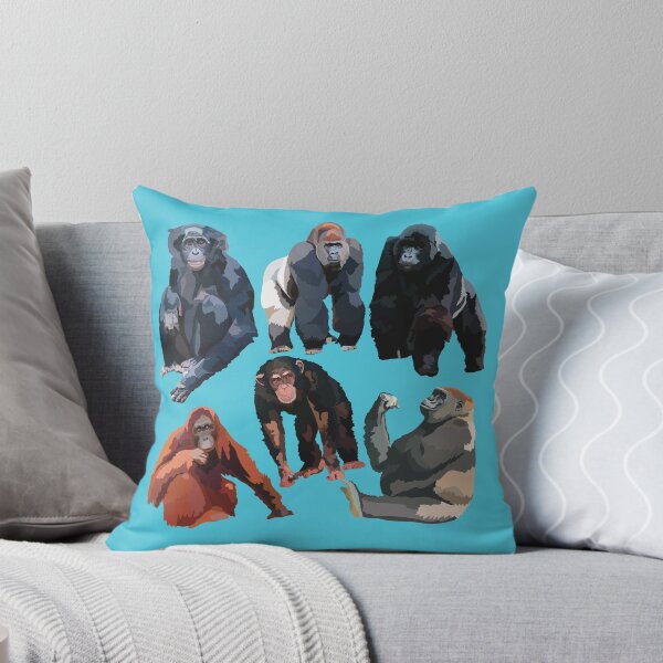 Item preview, A is for Ape, Great Apes – Chimpanzee, Gorilla, Orangutan, Bonobo & Human Primate Art designed and sold by PrettylittlepastelUk.