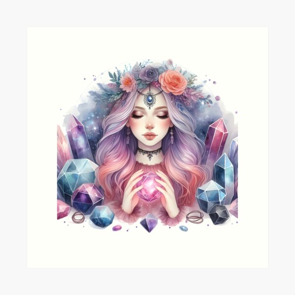 Aperçu de l'œuvre cristaux de fille spirituelle créée et vendue par Lomorart.