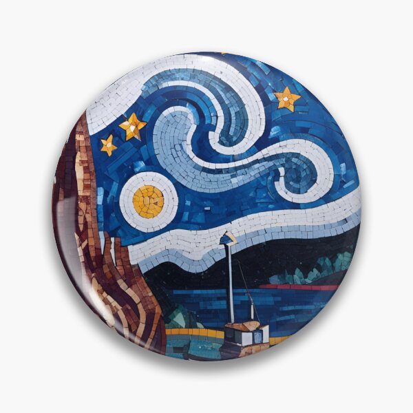 Item preview, Starry Night Ocean Scene Mosaic- Style designed and sold by N-Joy-Art.