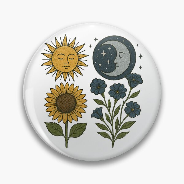 Item preview, Sun, Moon & Blooms – Celestial Botanical Balance in Boho Style designed and sold by Print-Zoo.