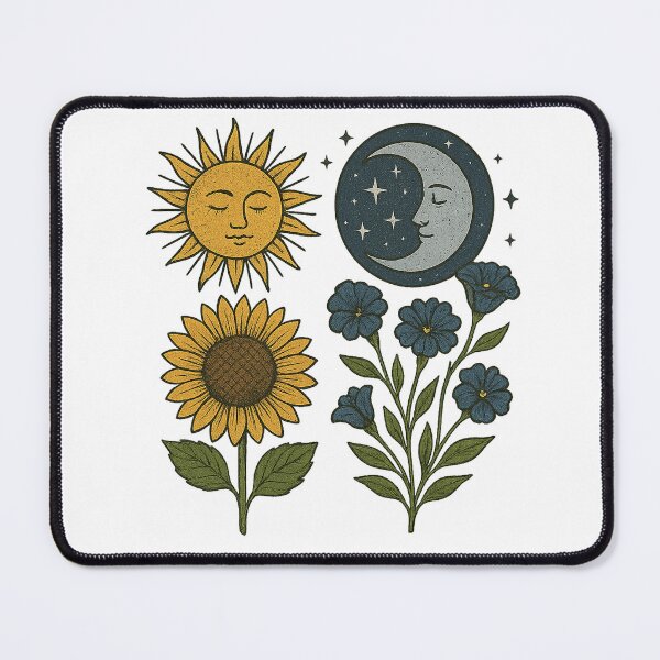 Item preview, Sun, Moon & Blooms – Celestial Botanical Balance in Boho Style designed and sold by Print-Zoo.