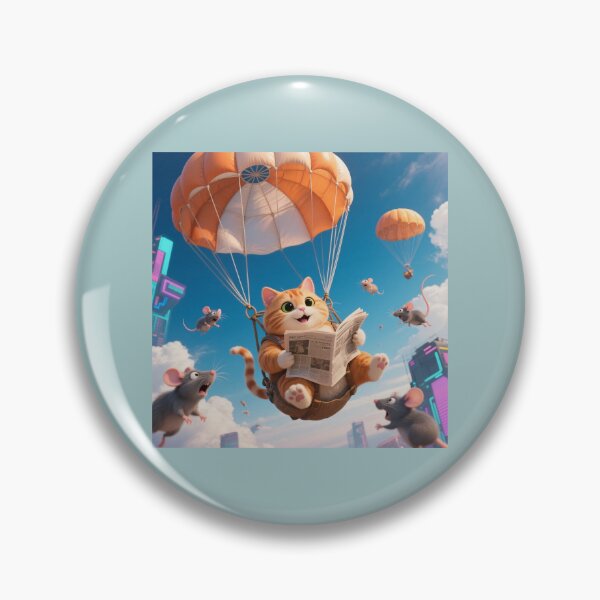 Item preview, parachuter kitty designed and sold by artsmeow.