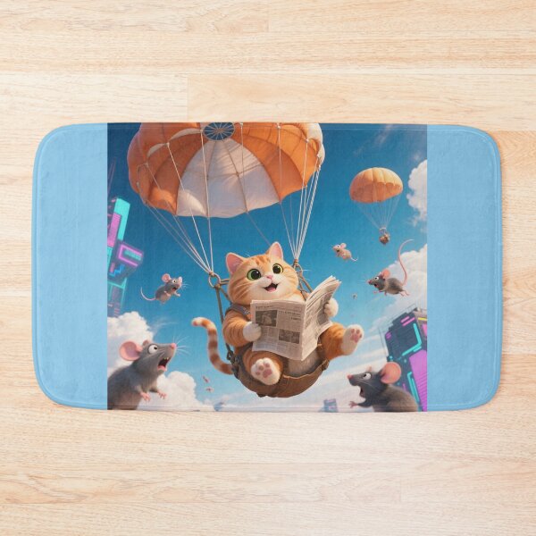 Item preview, parachuter kitty designed and sold by artsmeow.
