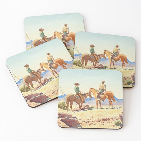 Item preview, Cowboys Looking At Horizon - Vintage American Western Print designed and sold by VintageSpaceArt.
