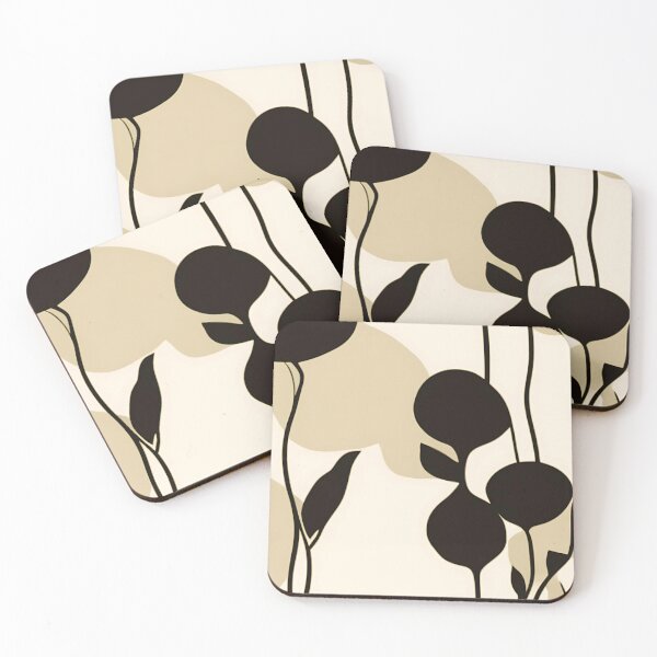 Item preview, Minimalist Botanical  – Neutral Beige & Black Leaf Silhouette designed and sold by karinasalwaszka.