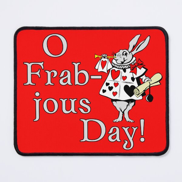 Item preview, Lispe O Frabjous Day Jabberwocky Lewis Carroll Quote with White Rabbit designed and sold by Lispe-Designs.