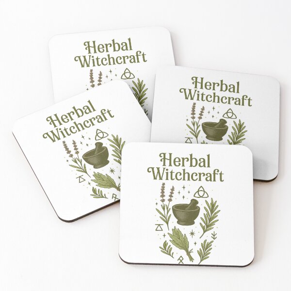 Item preview, Herbal Witchcraft – Magical Green Witch Design with Plants & Symbols designed and sold by Print-Zoo.