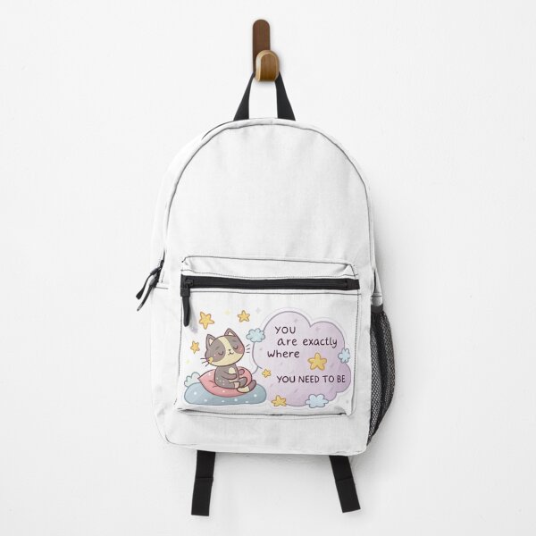 Item preview, Cute Cat Affirmation Sticker – "You Are Exactly Where You Need to Be" with Calming Kitty Vibes designed and sold by asliberry.