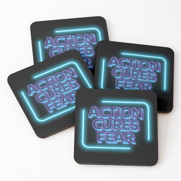Item preview, Courage Wall Art | Action Cures Fear | Neon Motivation Office Gift designed and sold by TextMuse.
