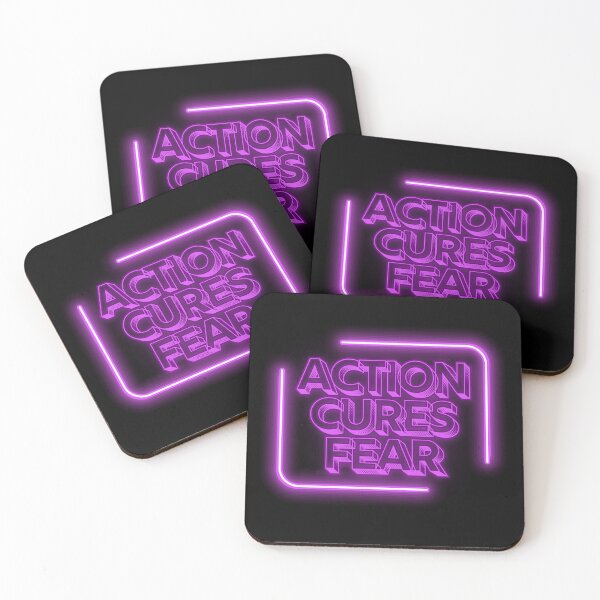 Item preview, Confidence Wall Art | Action Cures Fear | Pink Neon Motivation Gift designed and sold by TextMuse.