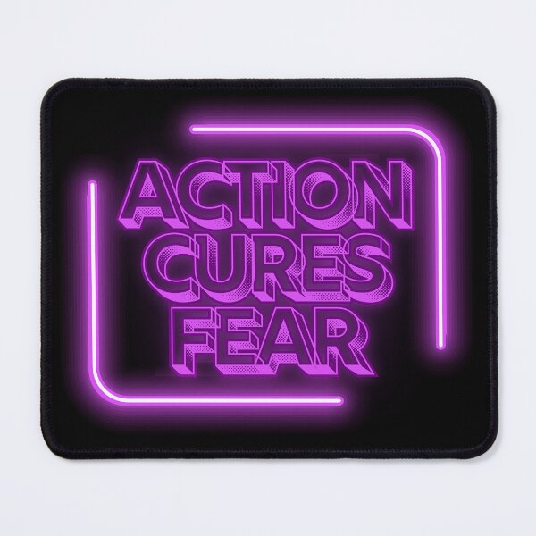 Item preview, Confidence Wall Art | Action Cures Fear | Pink Neon Motivation Gift designed and sold by TextMuse.