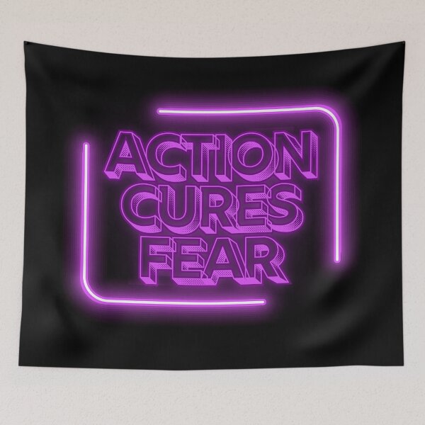 Item preview, Confidence Wall Art | Action Cures Fear | Pink Neon Motivation Gift designed and sold by TextMuse.
