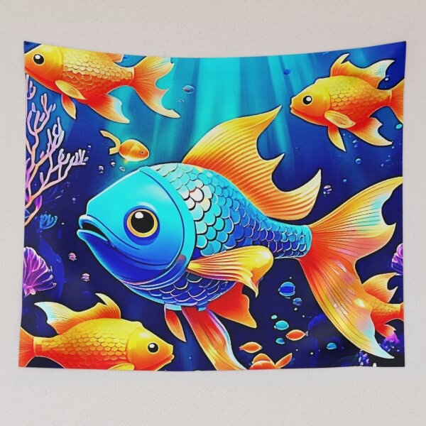 Item preview, Fantasy Fish Swim Design designed and sold by Health And Fitness Posts e-Store.