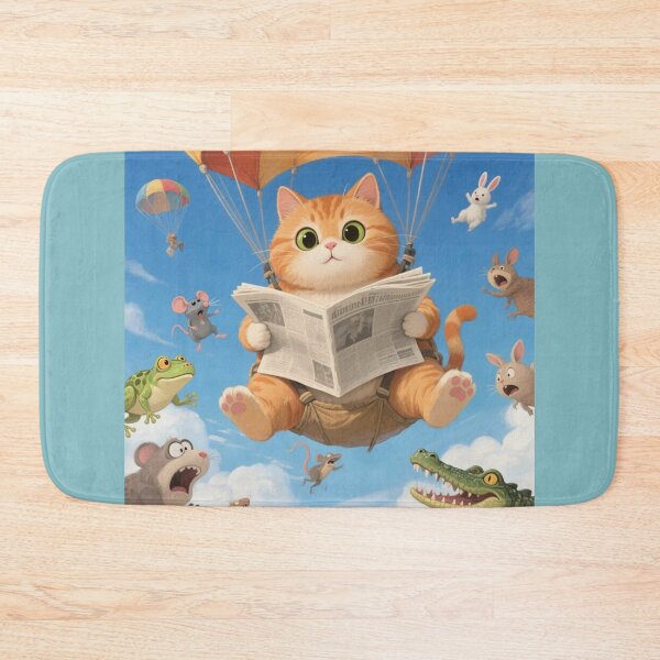 Item preview, parachuter ginger cat designed and sold by artsmeow.