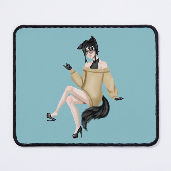 Item preview, Cat girl in beige dress with black short hair and sunglasses designed and sold by katecheerycake.