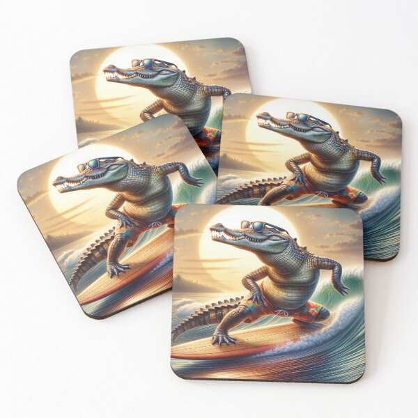 Item preview, Crocodile Surfing At Sunset designed and sold by Maria Dryfhout.