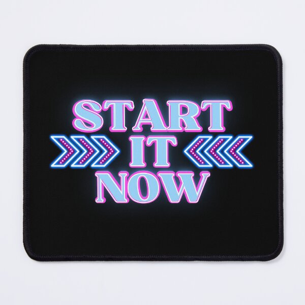Artikelvorschau, Produktivitäts-Wandkunst | Jetzt starten | Neon-Geschenk zum Durchbrechen von Prokrastination entworfen und verkauft von TextMuse.