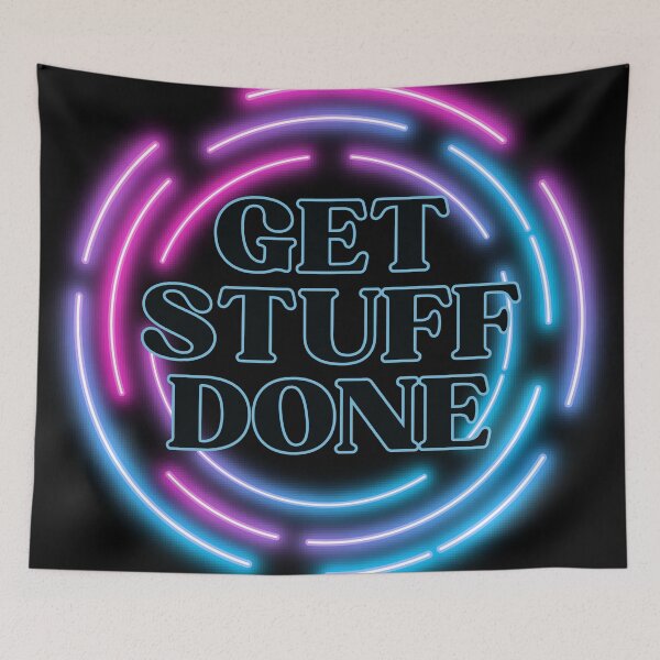 Item preview, Productivity Wall Art | Get Stuff Done | Neon Motivation Office Gift designed and sold by TextMuse.