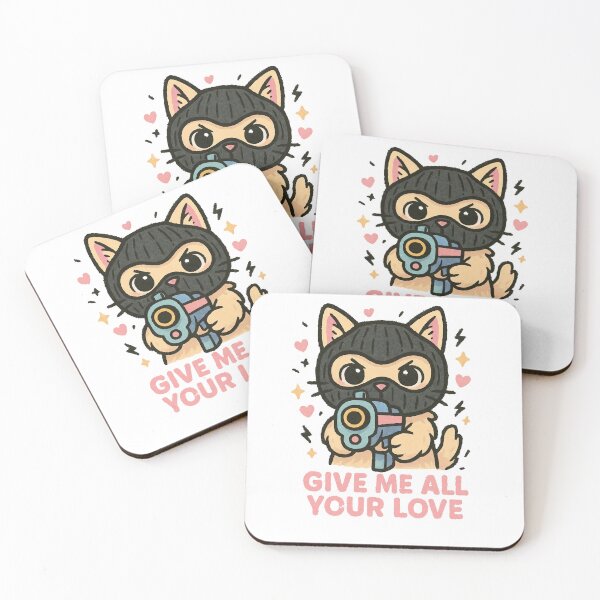Item preview, Kawaii Cat with a Love Gun – Give Me All Your Love Cute & Edgy Design designed and sold by Print-Zoo.